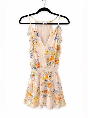 Parker Floral Mini Dress - Silk Blend - Smocked Waist - Ruffle Hem - Sleeveless